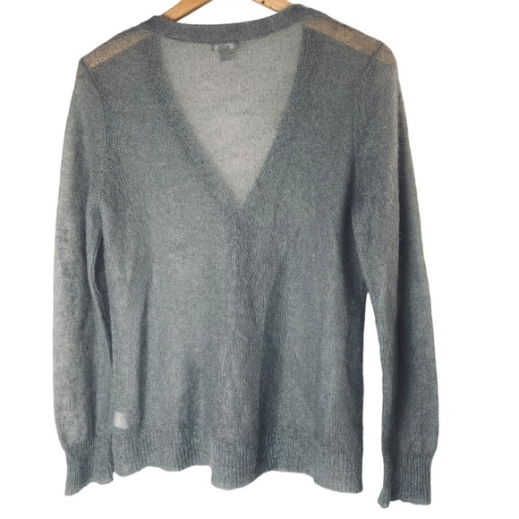 J.Jill Classic Cardigan Sweater Tunic Mohair Wool Lightweight in Gray Size M - Picture 2 of 5
